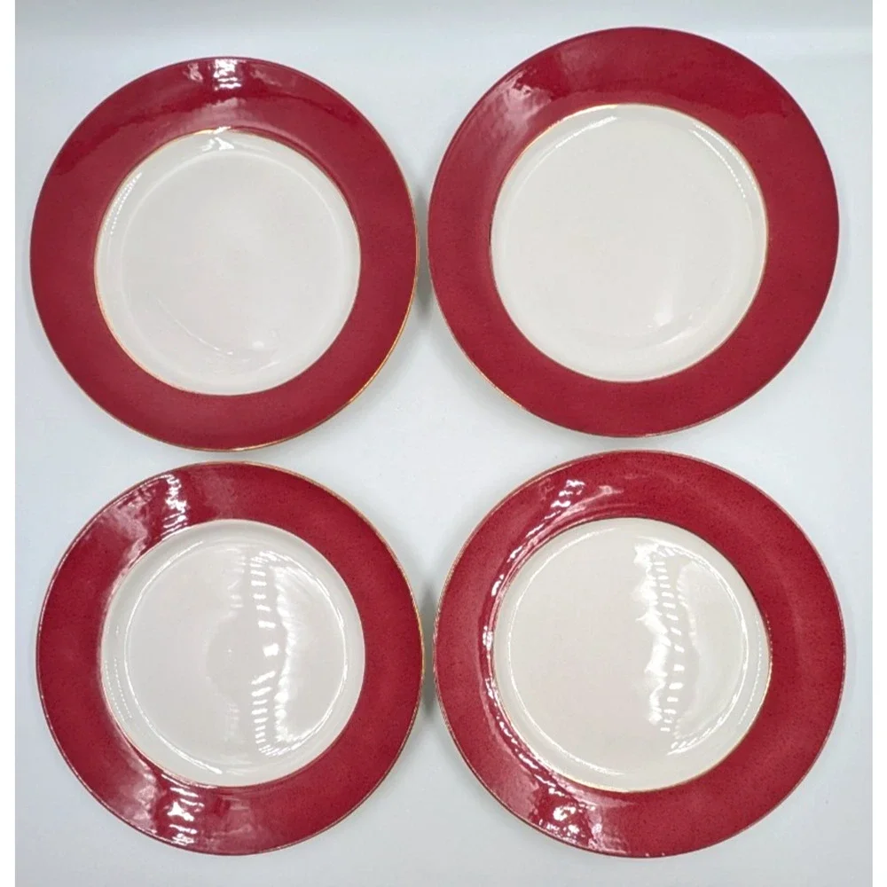 Nikko Riviera Red Dinner Plates 10 1/8